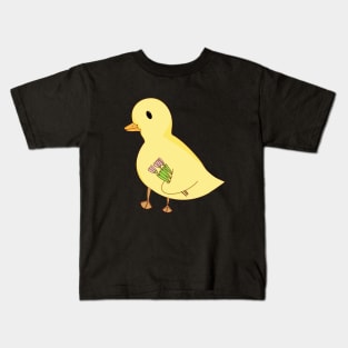 Cute duck carrying flower Kids T-Shirt